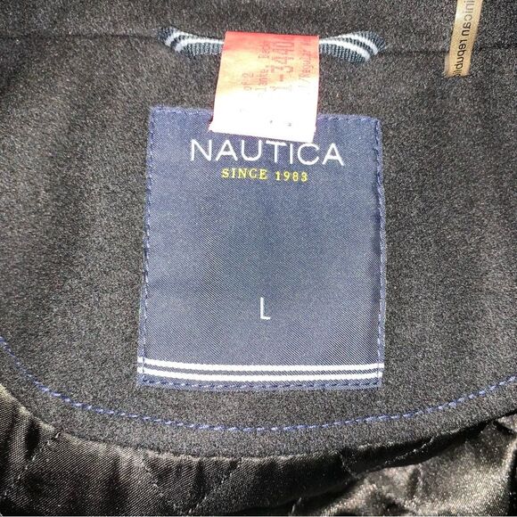 Nautical Black Wool Naval Peacoat Mens Large Classic Double Breasted Winter Warm - Picture 5 of 9